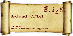 Bachrach Ábel névjegykártya
