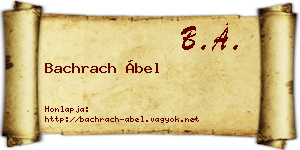 Bachrach Ábel névjegykártya